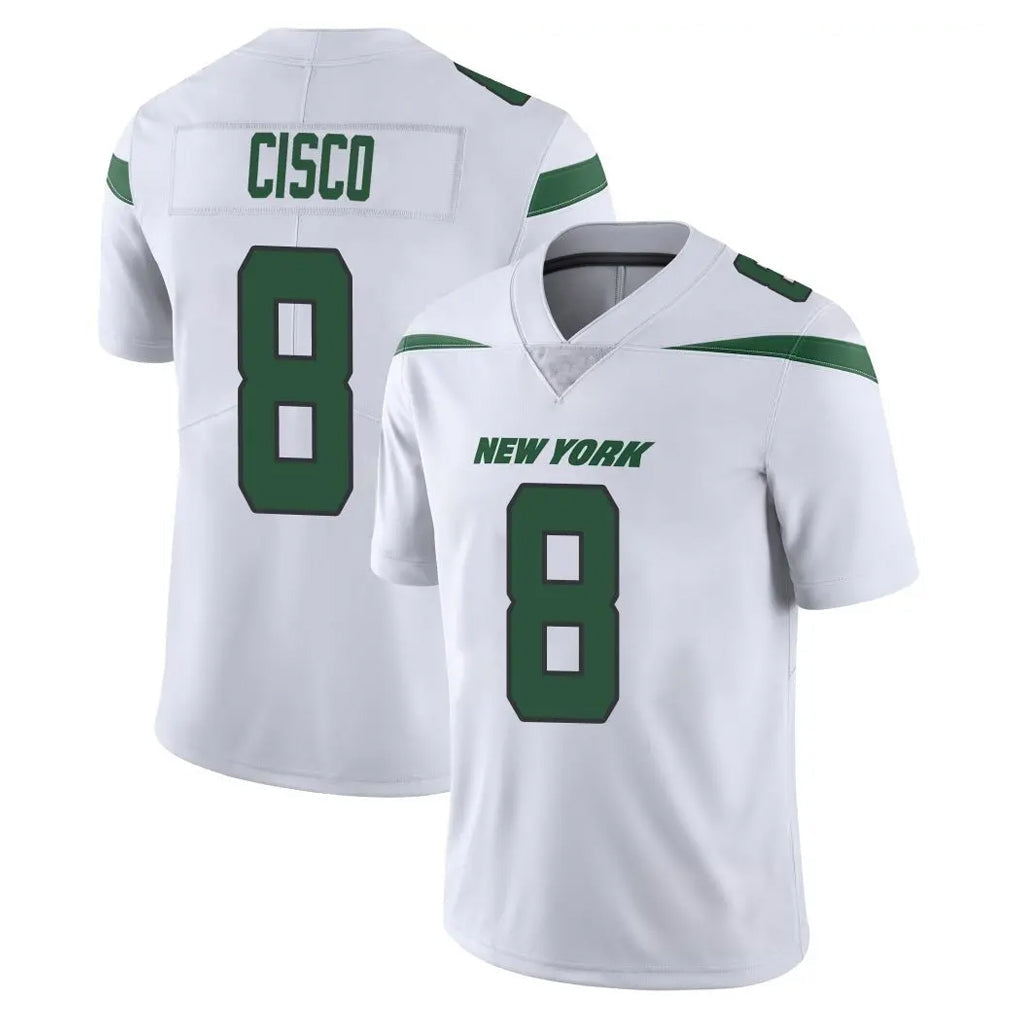Fenge NY.Jets #8 Andre Cisco Player White Spotlight Limited Vapor Home Game Stitched Jerseys