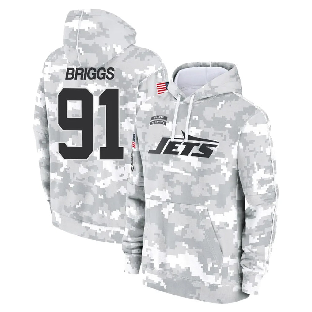 Fenge NY.Jets #91 Jowon Briggs Player Arctic Camo Salute to Service Pullover Hoodies Limited Game Stitched Jerseys