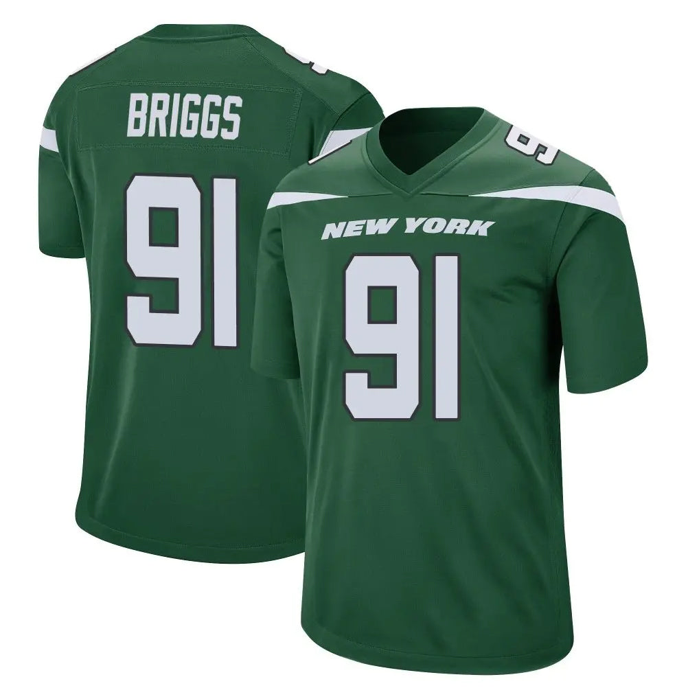 Fenge NY.Jets #91 Jowon Briggs Player Green Home Game Stitched Jerseys