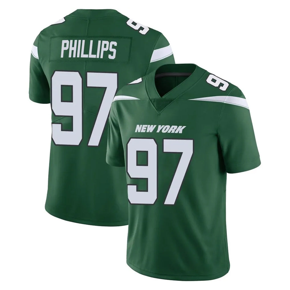 Fenge NY.Jets #97 Harrison Phillips Player Green Limited Vapor Home Game Stitched Jerseys