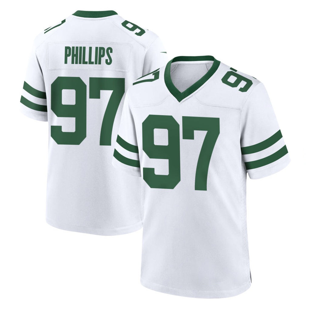 Fenge NY.Jets #97 Harrison Phillips Player White Legacy Home Game Stitched Jerseys