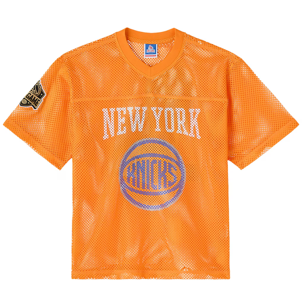 Fenge NY.Knicks OVO x  Orange Mesh Football Fashion Jerseys