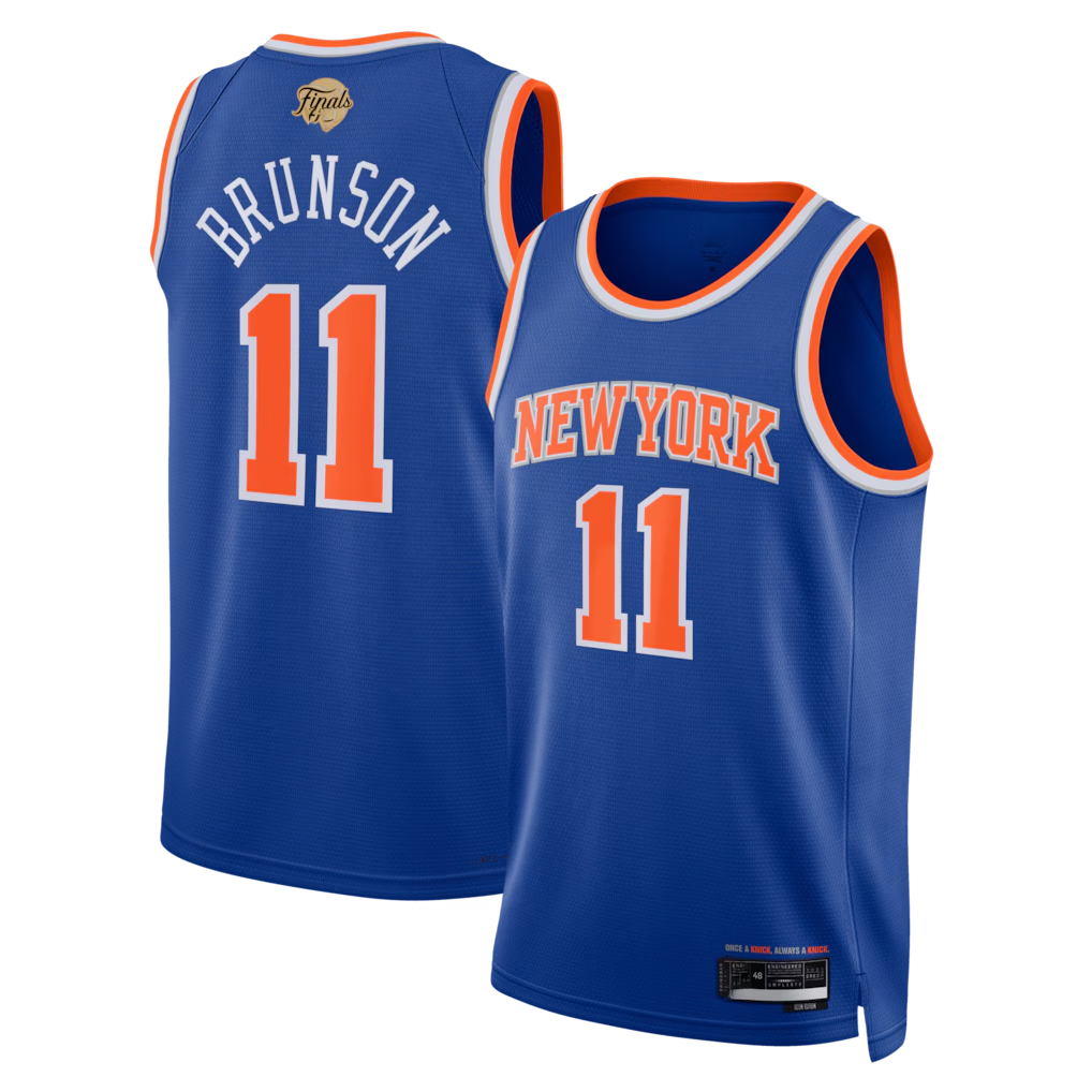 Fenge NY.Knicks #11 Jalen Brunson  Blue 2026  Finals Patch Swingman Jerseys - Icon Edition