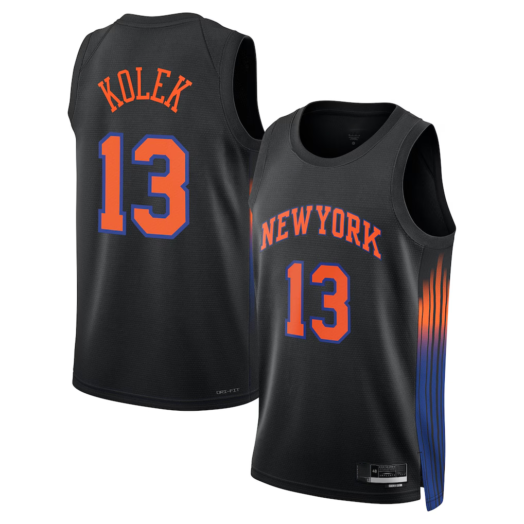 Fenge NY.Knicks #13 Tyler Kolek Jordan Brand Black Swingman Jerseys - Statement Edition