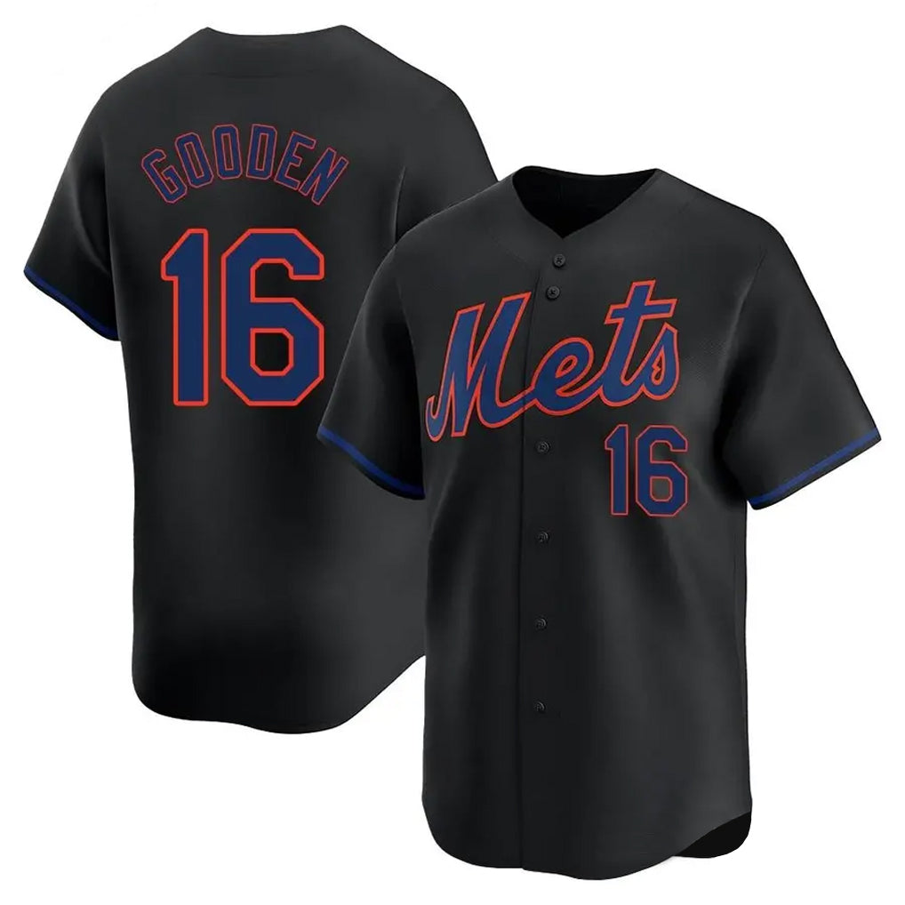 Fenge NY.Mets #16 Dwight Gooden Player Black Alternate Home Limited Stitched Jerseys