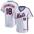 Fenge NY.Mets #18 Darryl Strawberry Player White Cooperstown Collection T-shirt Game Stitched Jerseys
