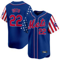 Fenge NY.Mets #22 Juan Soto Player Royal 2025 Independence Day Vapor Premier Limited  Stitched Jerseys