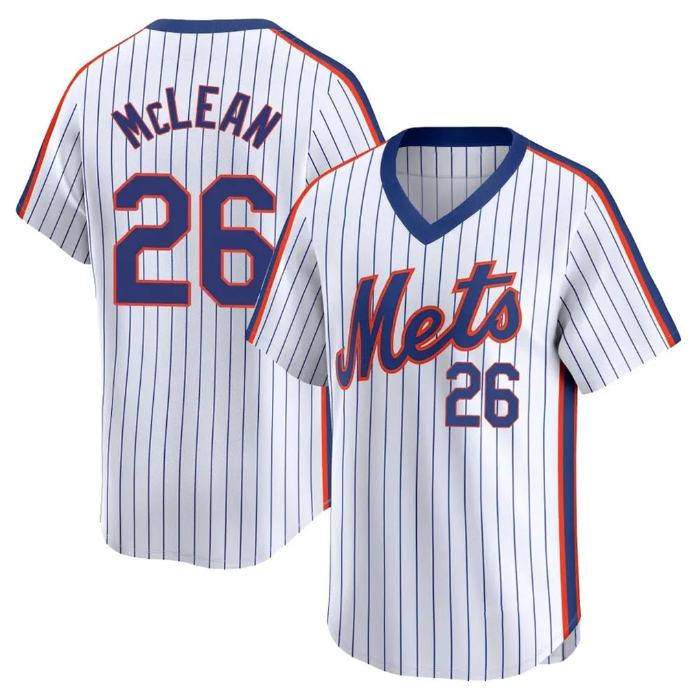 Fenge NY.Mets #26 Nolan McLean Player White Cooperstown Collection T-shirt Game Stitched Jerseys