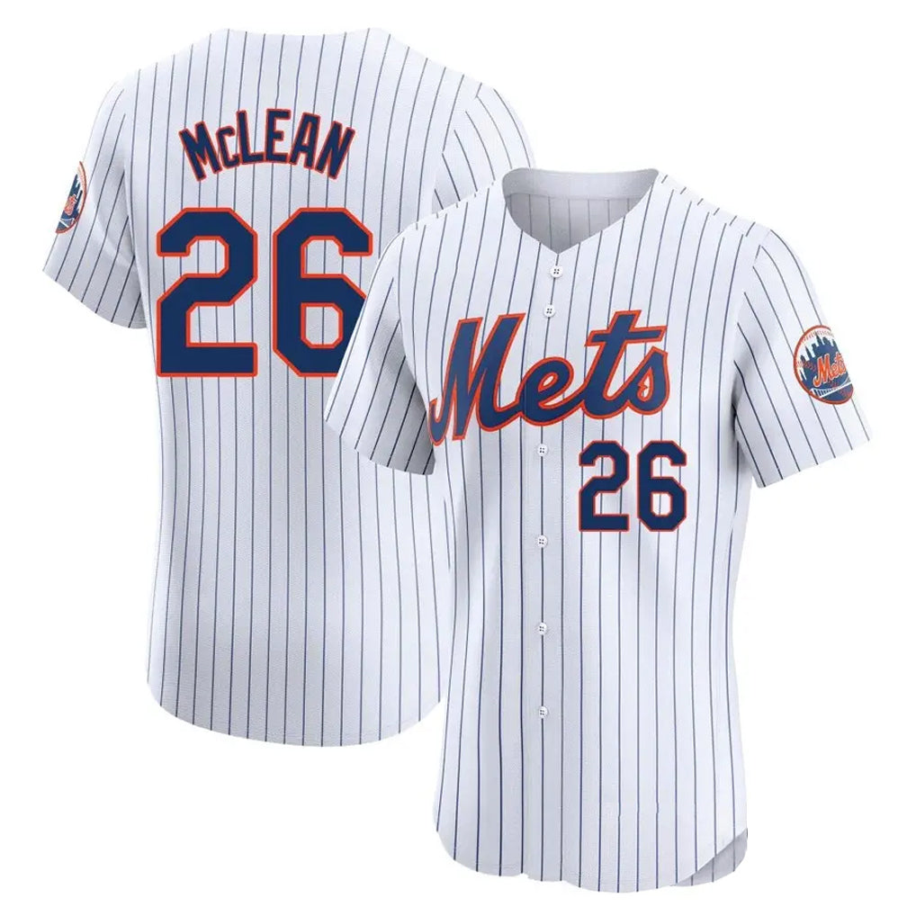 Fenge NY.Mets #26 Nolan McLean Player White Home Limited Elite Stitched Jerseys