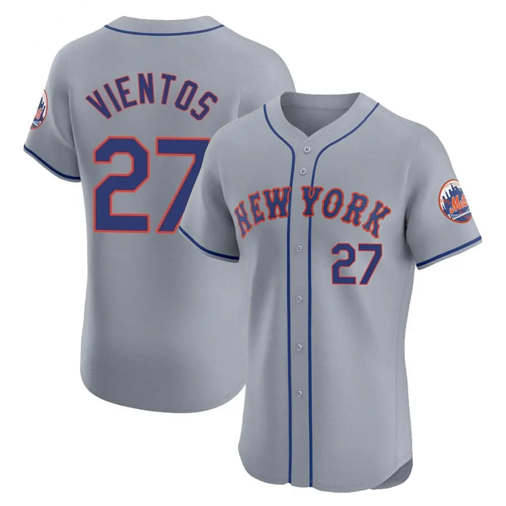 Fenge NY.Mets #27 Mark Vientos Player Gray Road Limited Elite Home Stitched Jerseys