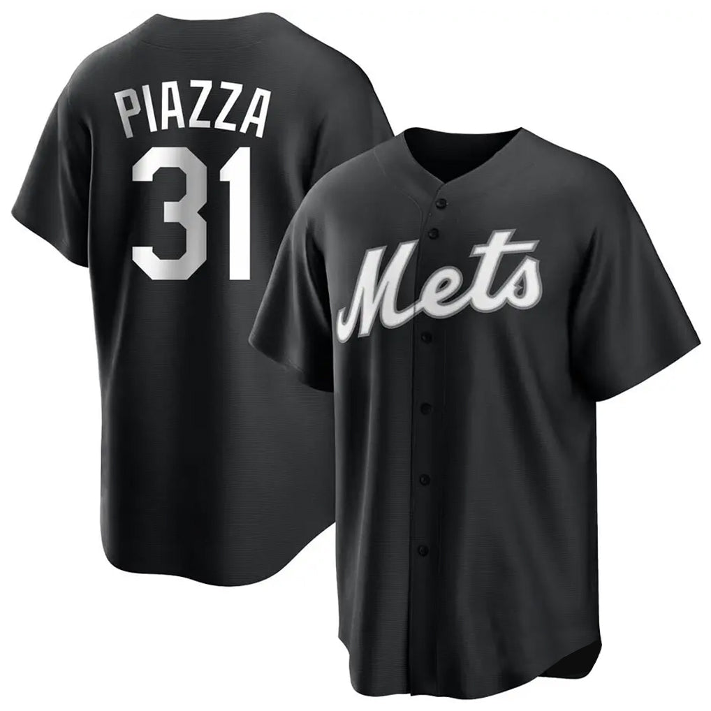 Fenge NY.Mets #31 Mike Piazza Player Black Home Game Stitched Jerseys