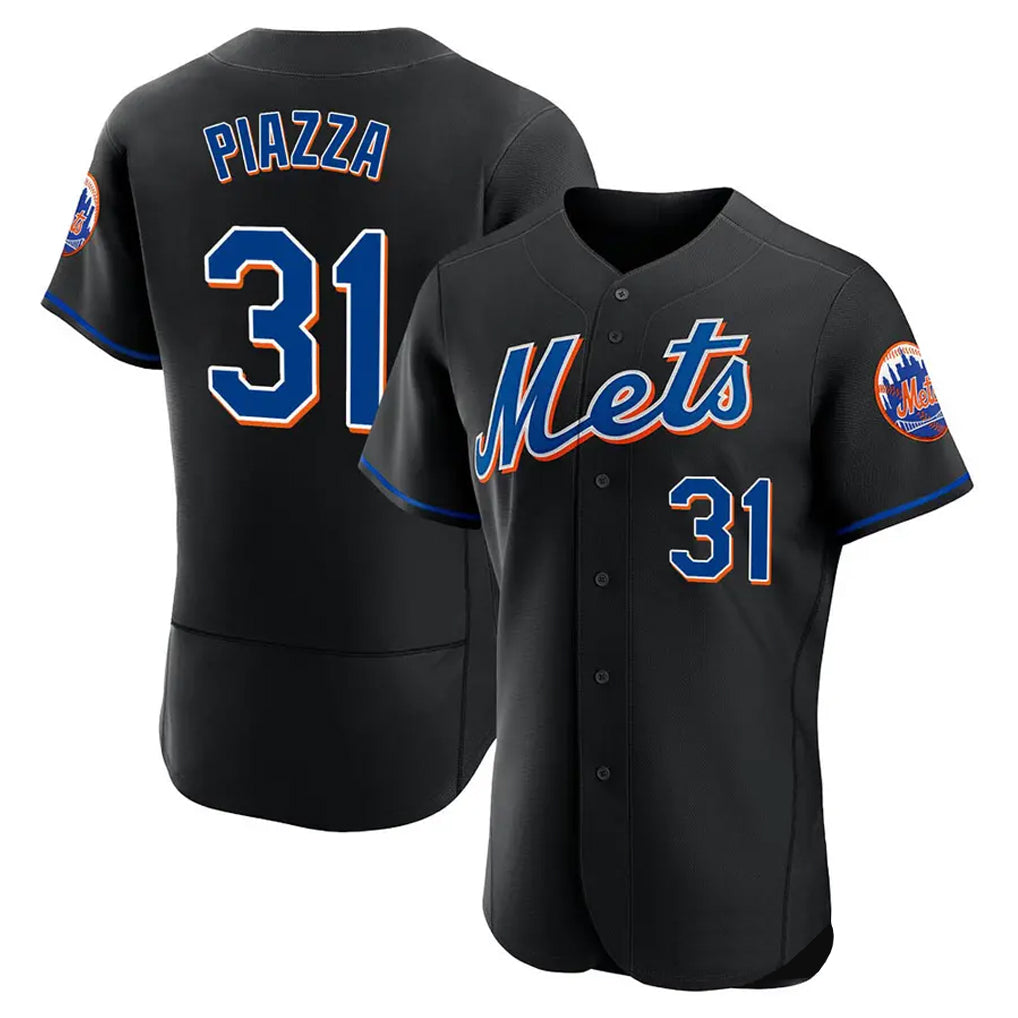 Fenge NY.Mets #31 Mike Piazza Player Black Replica Home Limited Elite Stitched Jerseys