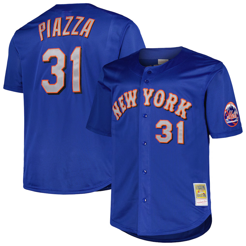 Fenge NY.Mets #31 Mike Piazza Player Royal Mitchell & Ness Cooperstown Collection Home Limited Stitched Jerseys