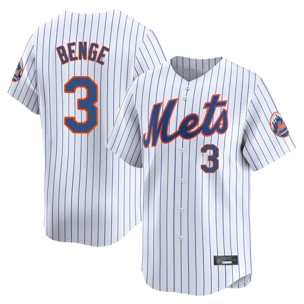 Fenge NY.Mets #3 Carson Benge Player White Home Replica Stitched Jerseys