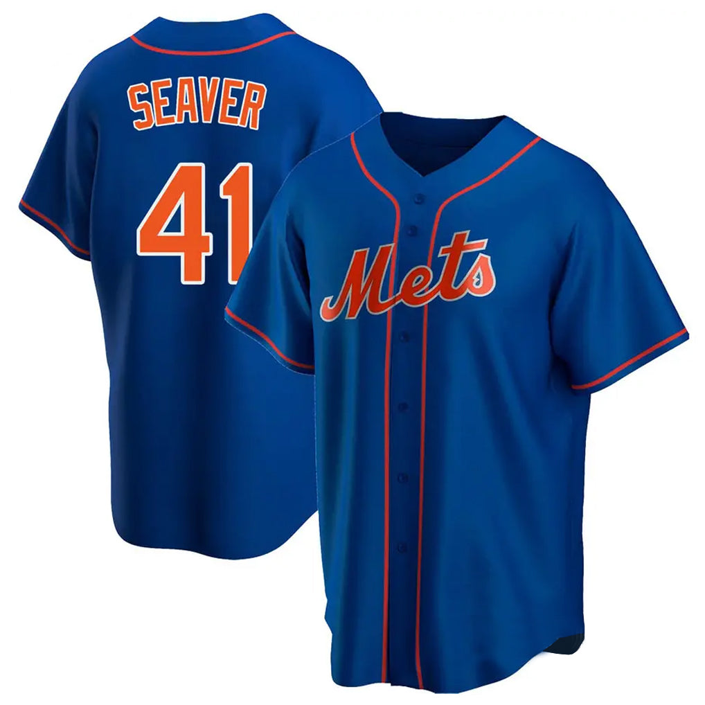 Fenge NY.Mets #41 Tom Seaver Player Royal Home Game Stitched Jerseys