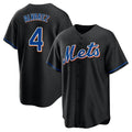 Fenge NY.Mets #4 Francisco Alvarez Player Black Replica Home Game Stitched Jerseys