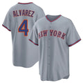 Fenge NY.Mets #4 Francisco Alvarez Player Gray Road Home Game Stitched Jerseys