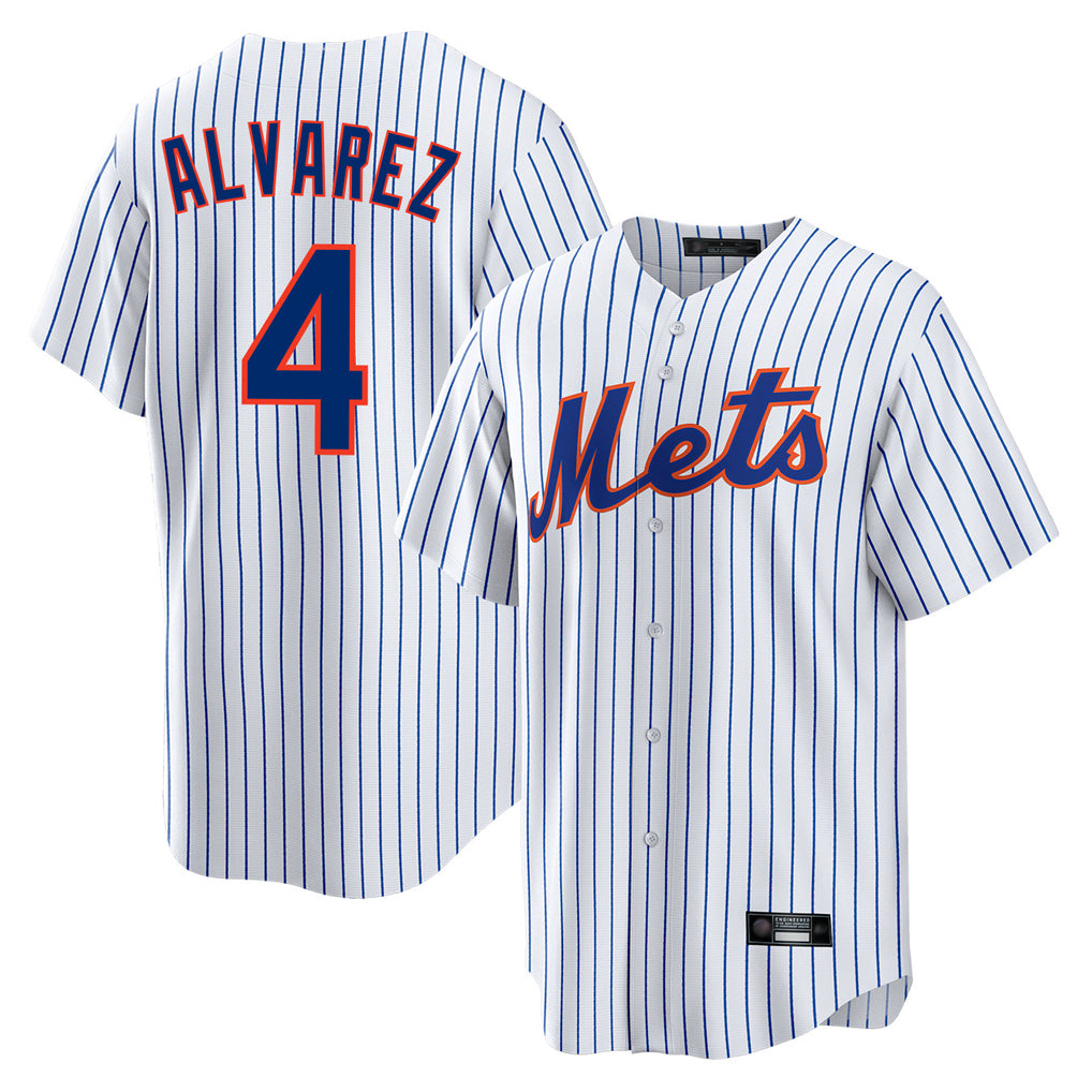 Fenge NY.Mets #4 Francisco Alvarez Player White Home Game Stitched Jerseys