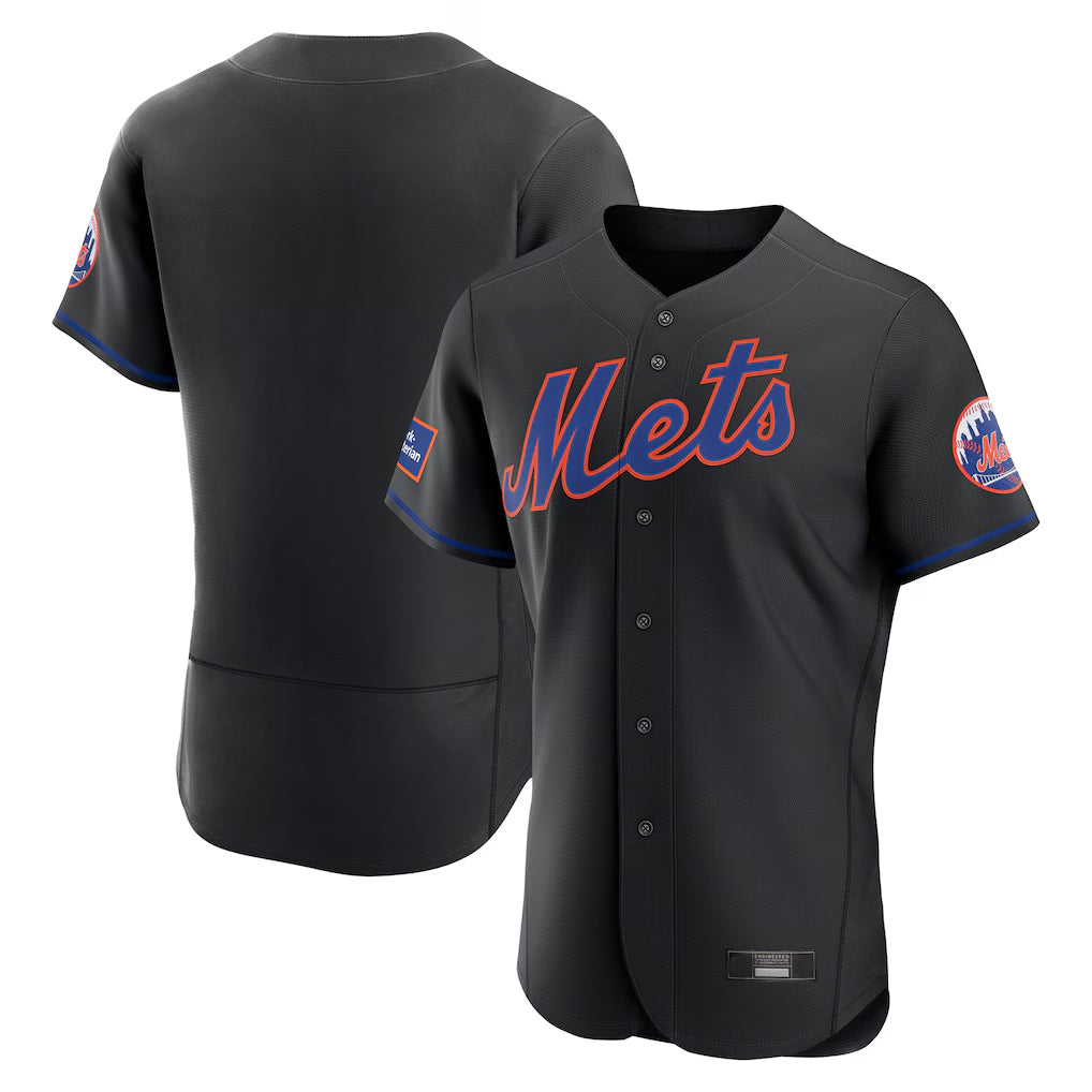 Fenge NY.Mets Blank Player Black Alternate Elite Home Limited Stitched Jerseys