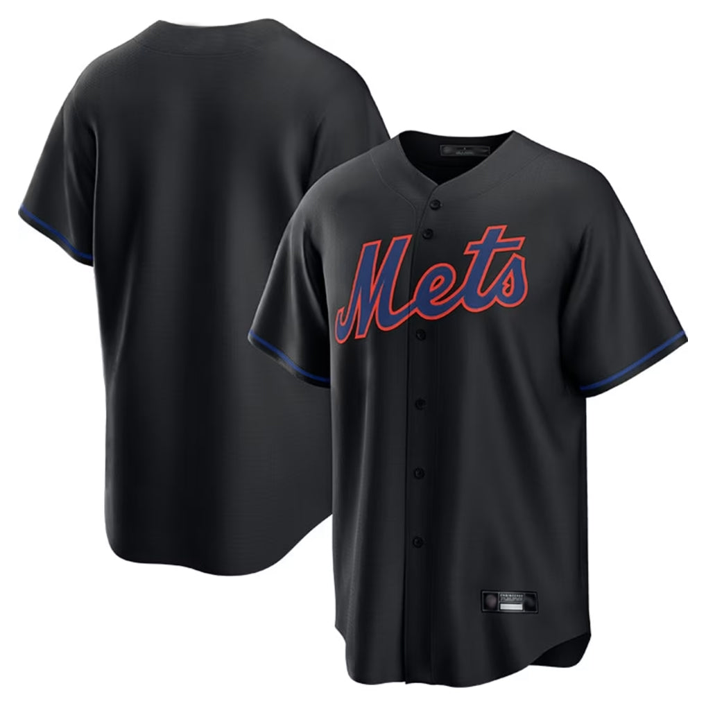Fenge NY.Mets Blank Player Black Alternate Home Game Stitched Jerseys
