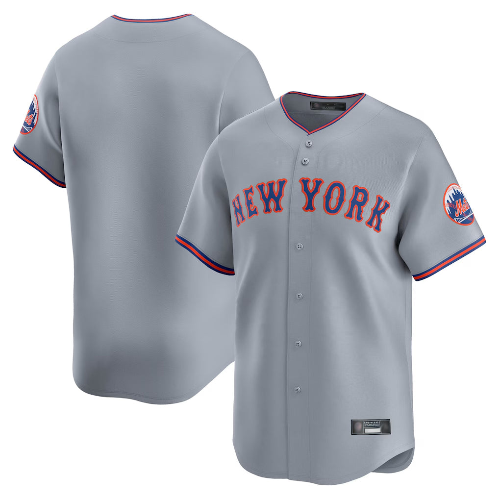 Fenge NY.Mets Blank Player Gray Road Limited Home Stitched Jerseys