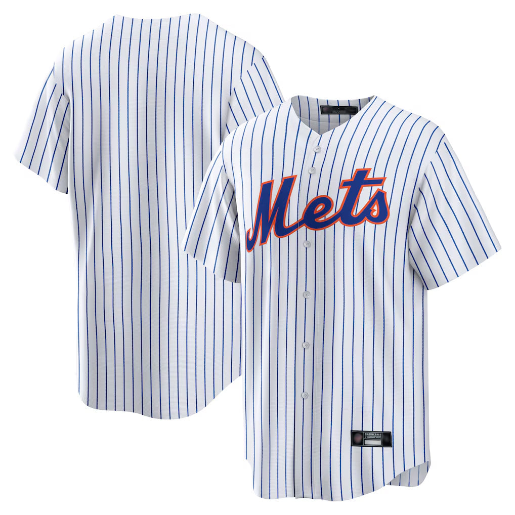 Fenge NY.Mets Blank Player White Home Game Stitched Jerseys