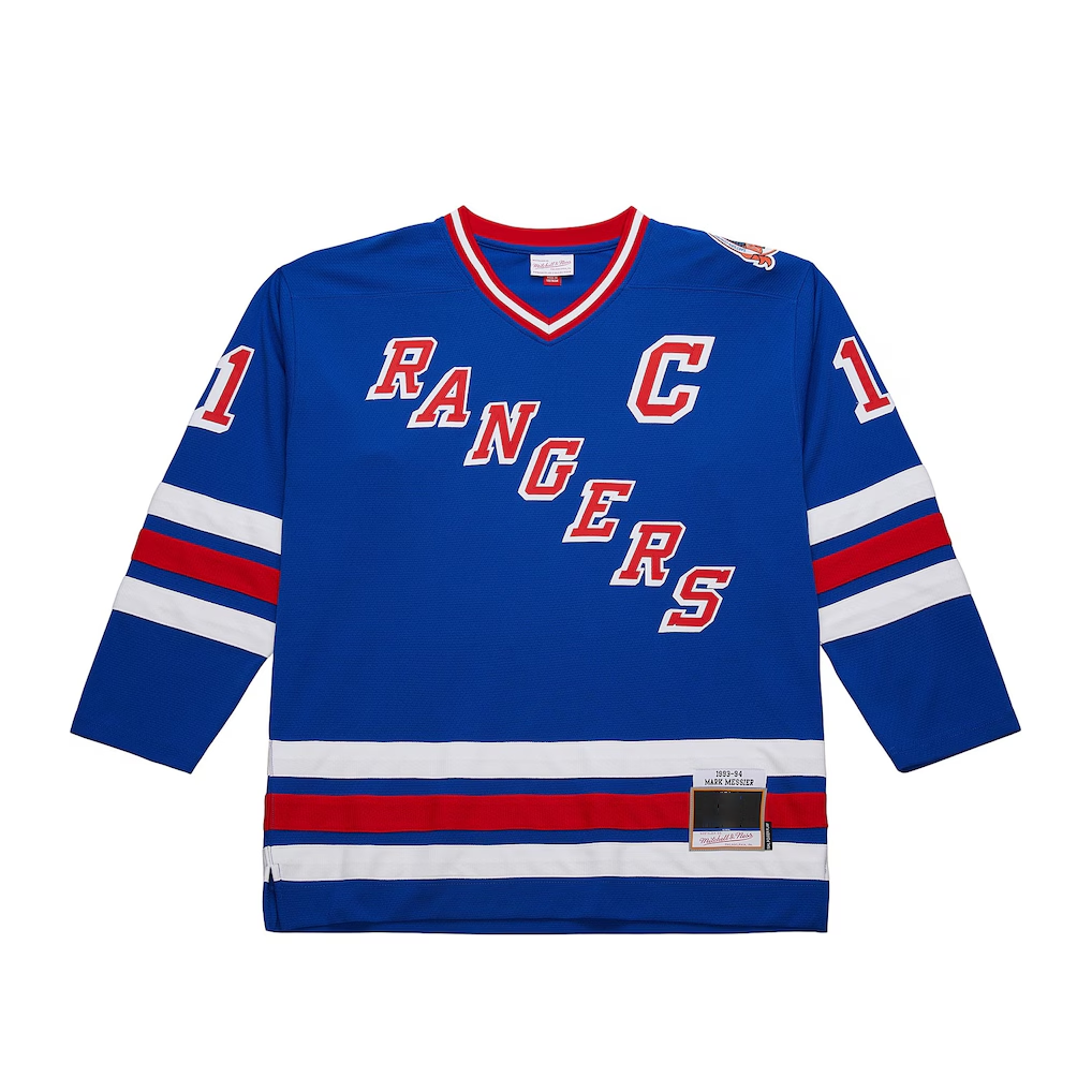 Fenge NY.Rangers Mark Messier Mitchell & Ness Blue Big & Tall 1993-94 Blue Line 2.0 Jerseys