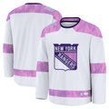 Fenge NY.Rangers White 2024 Hockey Fights Cancer Practice Jerseys