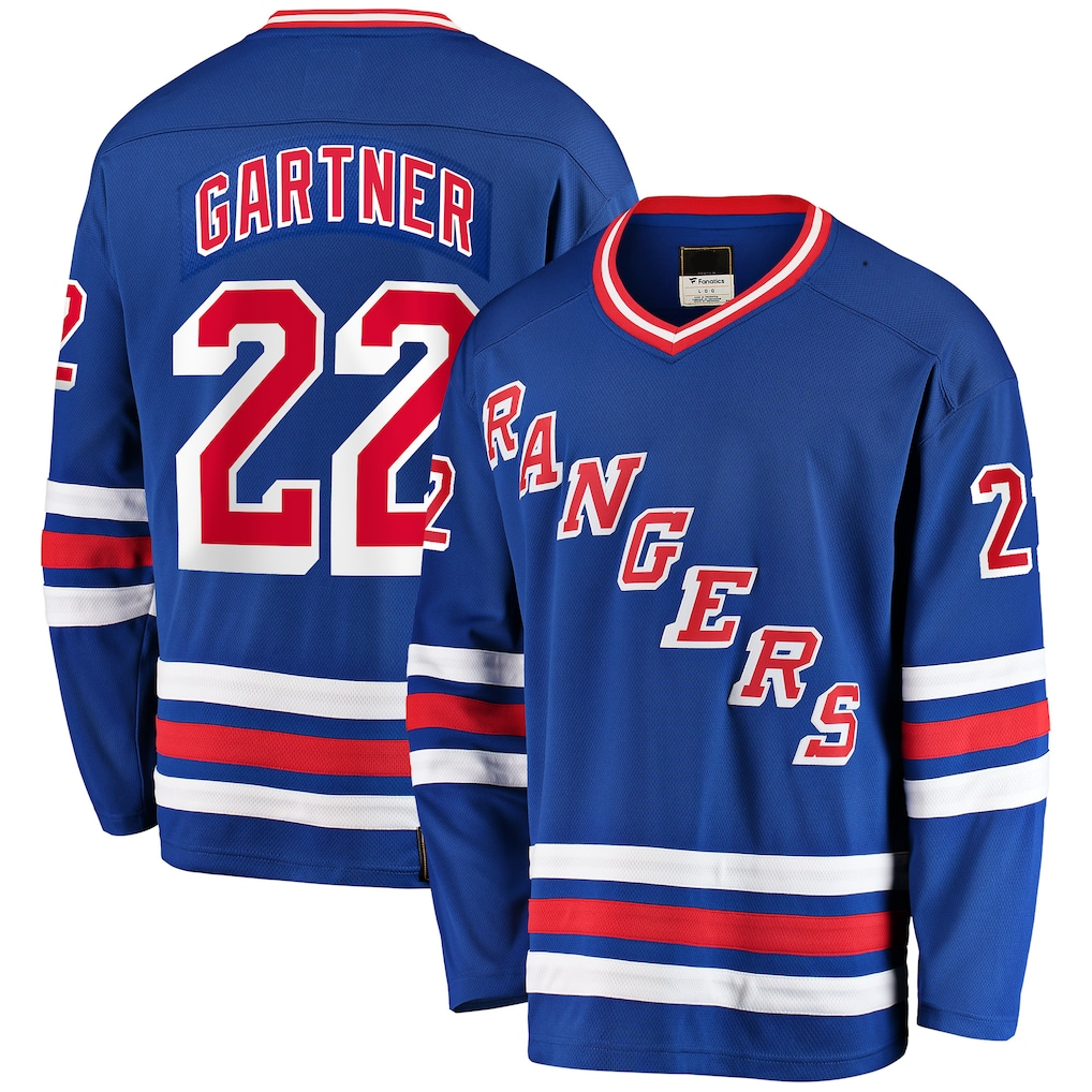Fenge NY.Rangers #22 Mike Gartner Blue Home Breakaway Jerseys