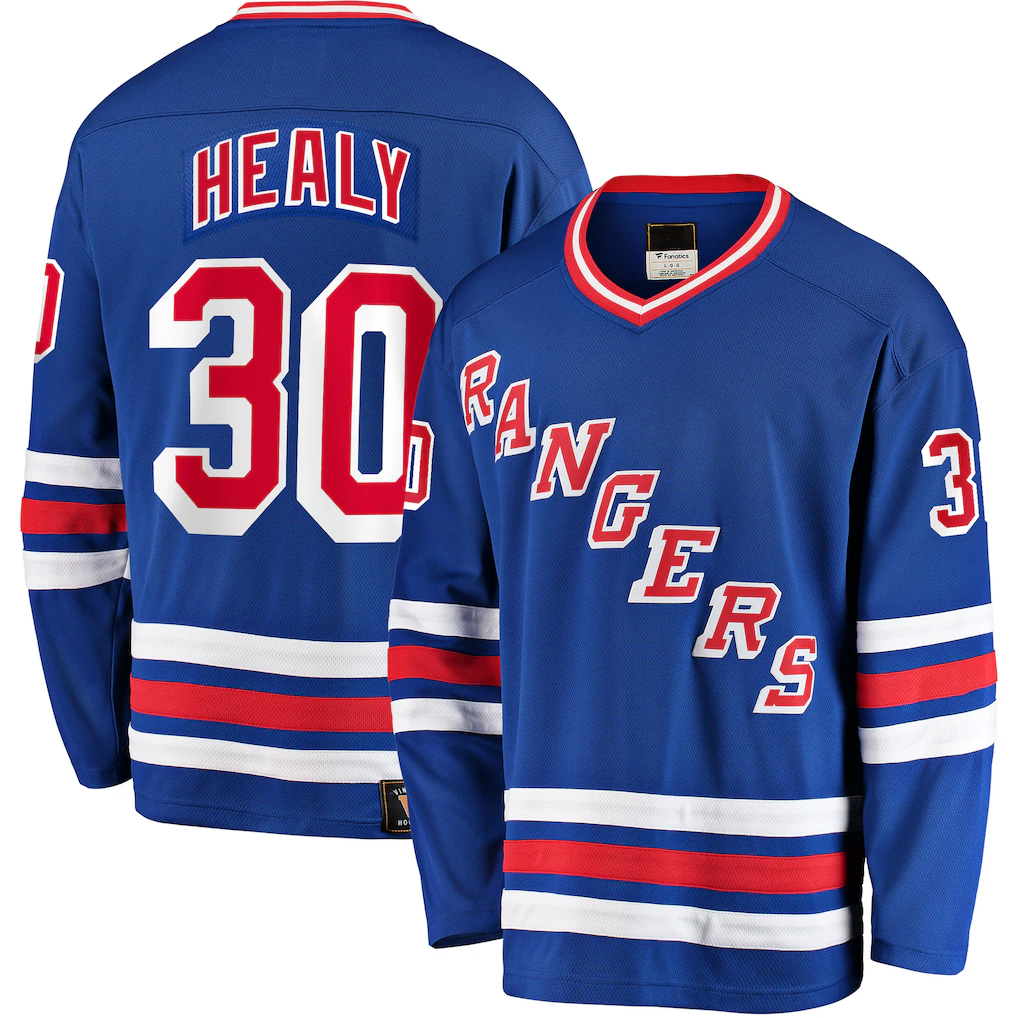 Fenge NY.Rangers #30 Glenn Healy Blue Premier Breakaway Retired Player Jerseys