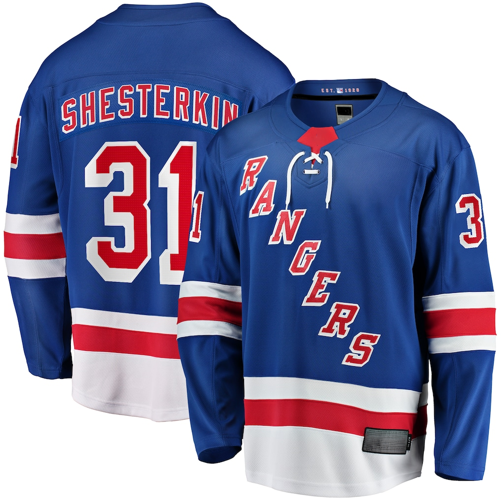 Fenge NY.Rangers #31 Igor Shesterkin Blue Home Breakaway Player Jerseys