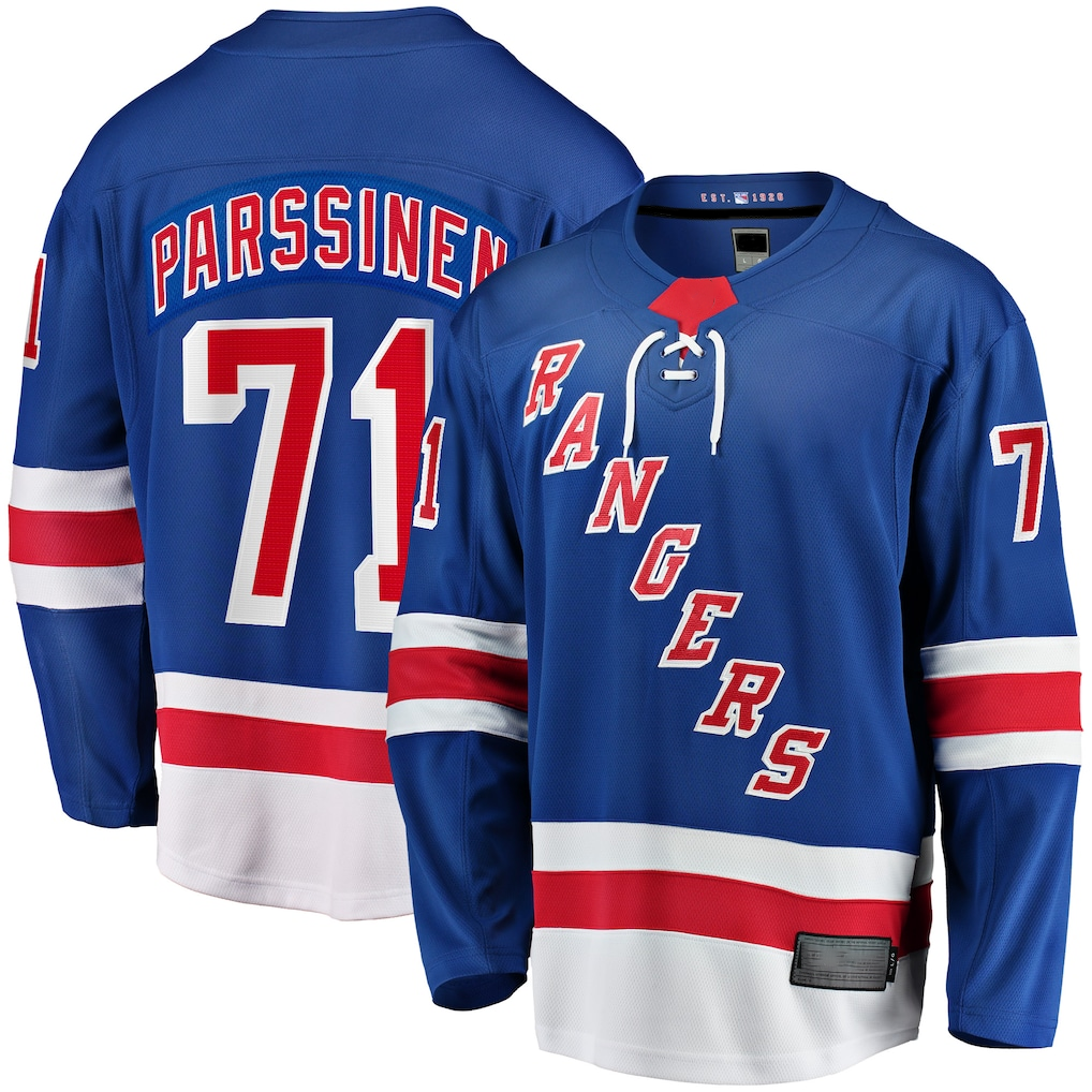 Fenge NY.Rangers #71 Juuso Parssinen Blue Home Breakaway Jerseys