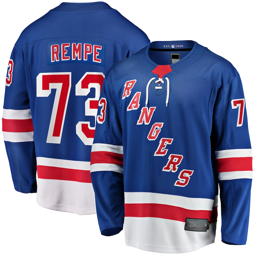 Fenge NY.Rangers #73 Matt Rempe Blue Home Breakaway Jerseys