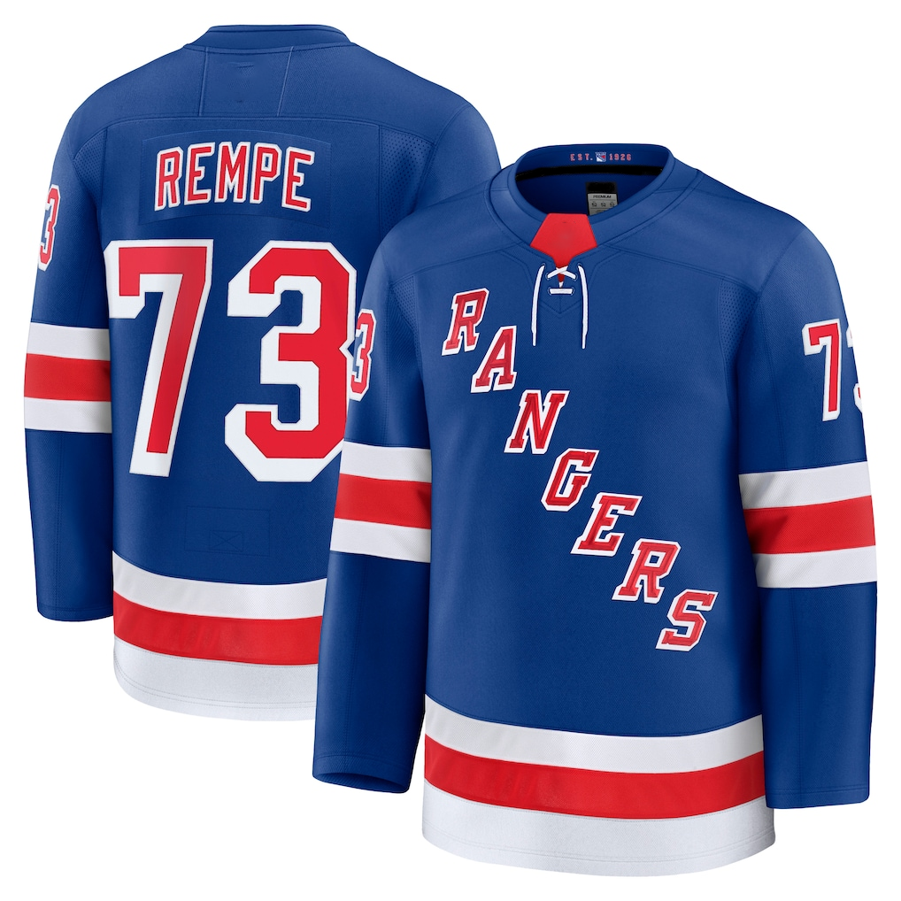 Fenge NY.Rangers #73 Matt Rempe Blue Home Premium Jerseys