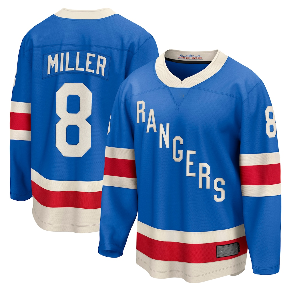 Fenge NY.Rangers #8 J.T. Miller Blue Centennial Breakaway Jerseys