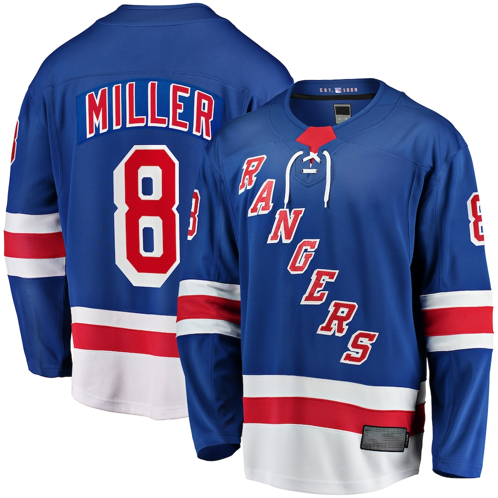 Fenge NY.Rangers #8 J.T. Miller Blue Home Breakaway Jerseys