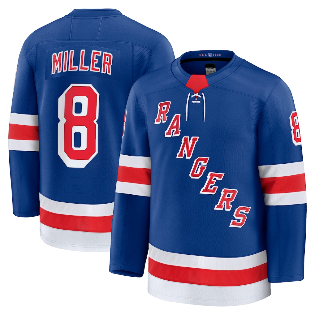 Fenge NY.Rangers #8 J.T. Miller Blue Home Premium Jerseys