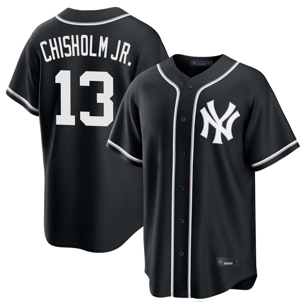 Fenge NY.Yankees #13 Jazz Chisholm Jr Player Black Out Game Stitched Jerseys