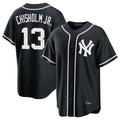 Fenge NY.Yankees #13 Jazz Chisholm Jr Player Black Out Game Stitched Jerseys