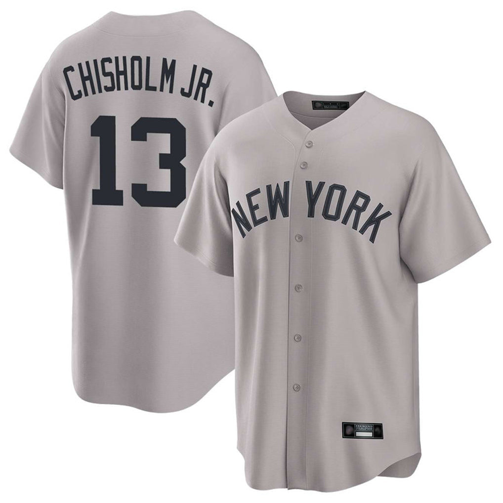 Fenge NY.Yankees #13 Jazz Chisholm Jr Player Gray Game Home Stitched Jerseys