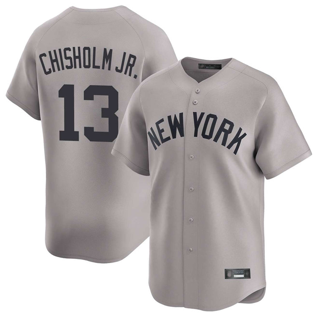 Fenge NY.Yankees #13 Jazz Chisholm Jr Player Gray Limited Home Stitched Jerseys
