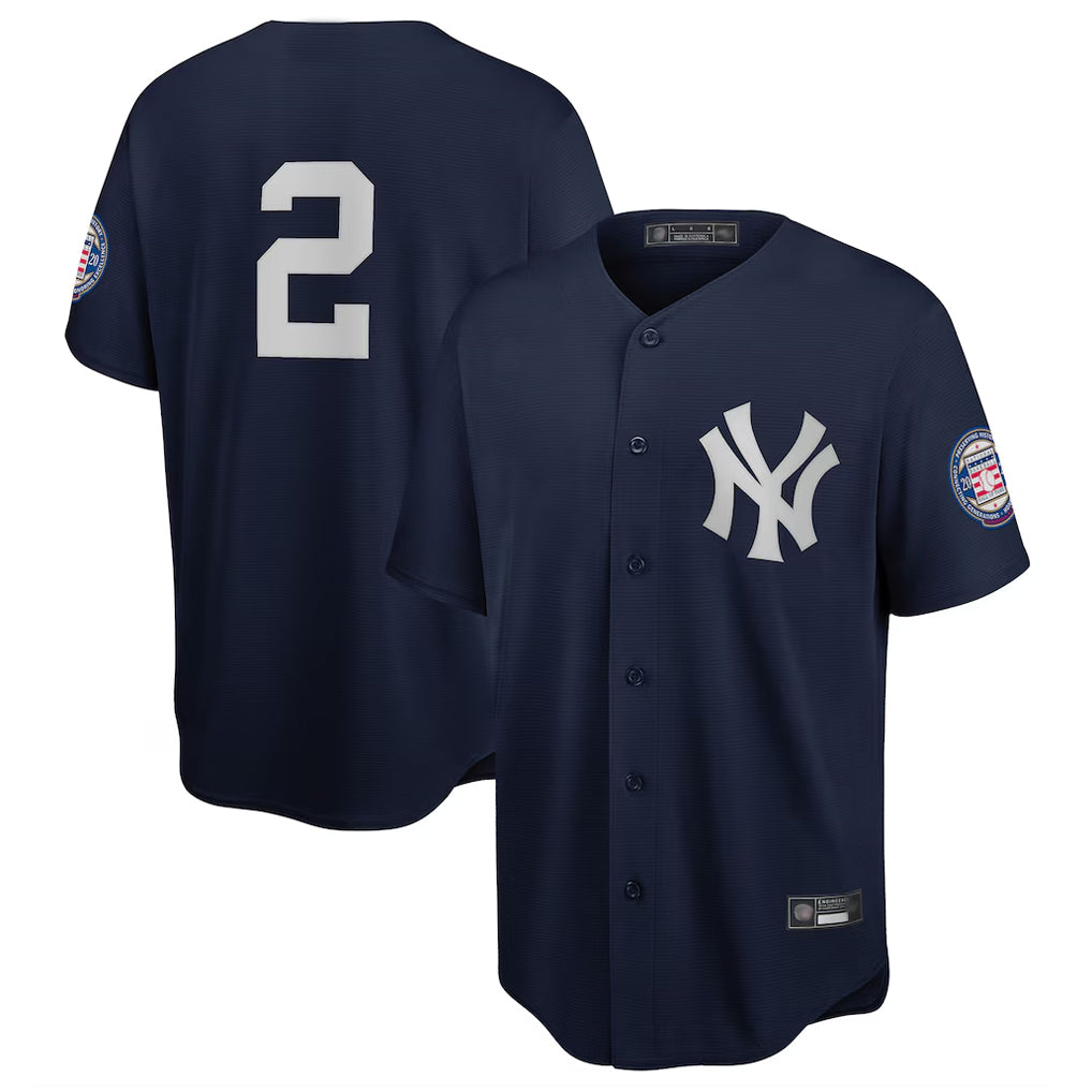 Fenge NY.Yankees #2 Derek Jeter Player Navy 2020 Hall of Fame Induction Limited Stitched Jerseys
