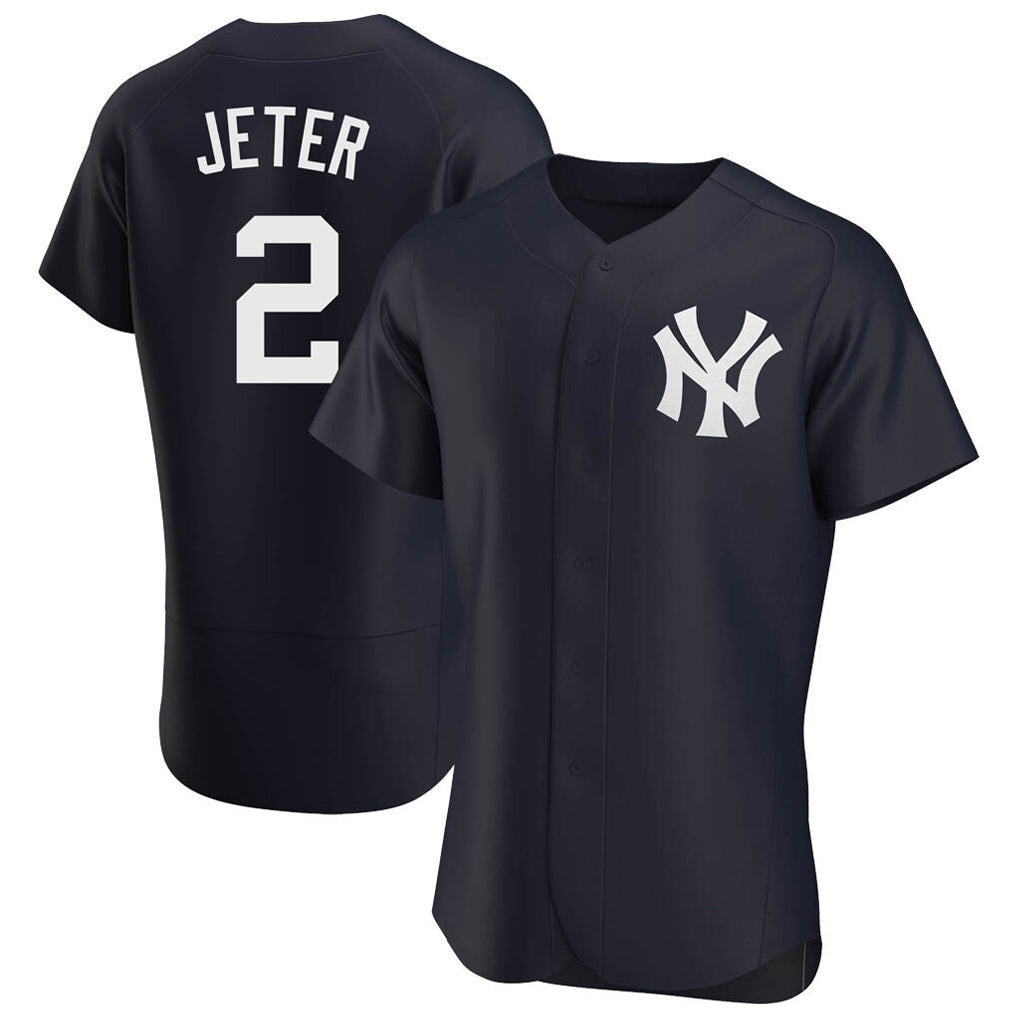 Fenge NY.Yankees #2 Derek Jeter Player Navy Limited Elite Home Stitched Jerseys