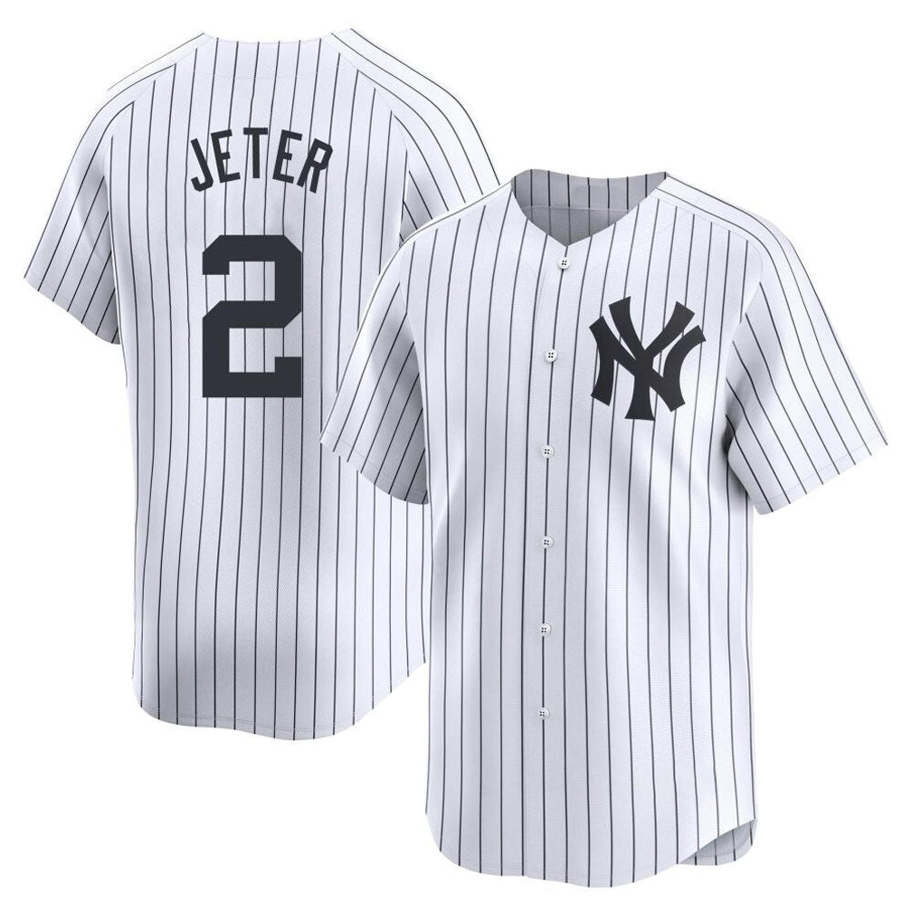 Fenge NY.Yankees #2 Derek Jeter Player White Limited Home Stitched Jerseys