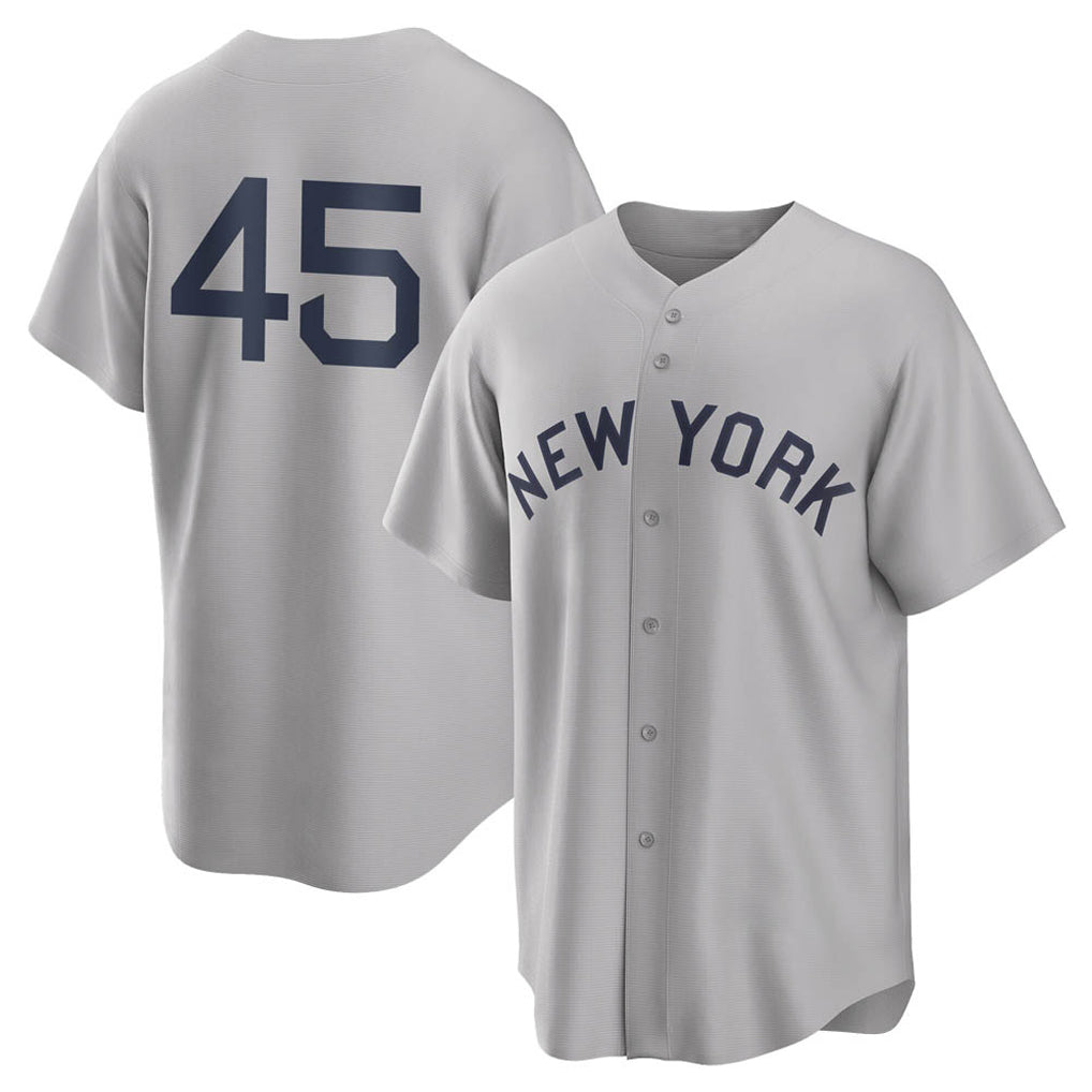 Fenge NY.Yankees #45 Gerrit Cole Player Gray Field of Dreams Game Stitched Jerseys
