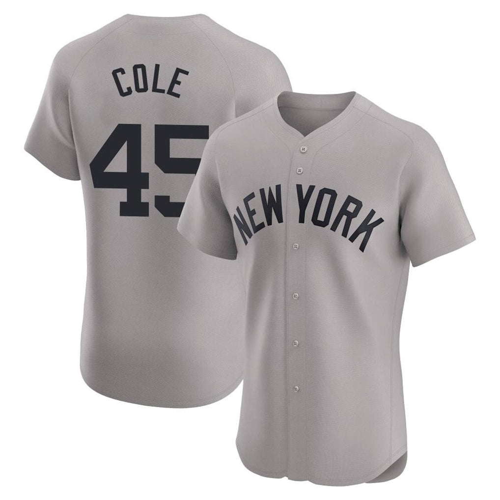 Fenge NY.Yankees #45 Gerrit Cole Player Gray Limited Elite Home Stitched Jerseys