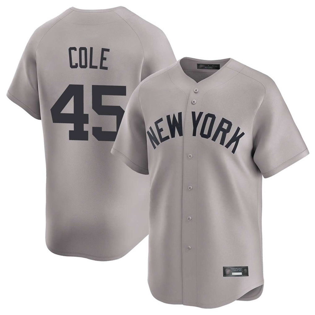 Fenge NY.Yankees #45 Gerrit Cole Player Gray Limited Home Stitched Jerseys