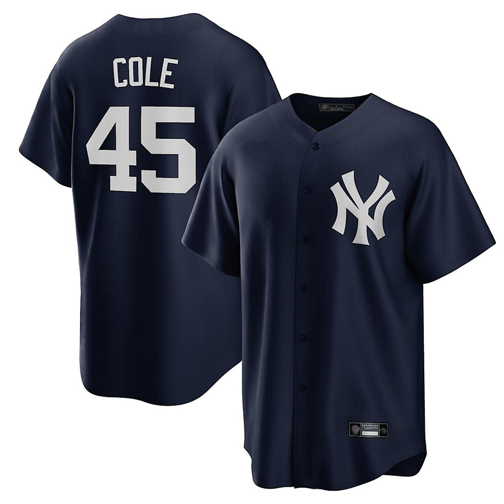 Fenge NY.Yankees #45 Gerrit Cole Player Navy Game Home Stitched Jerseys