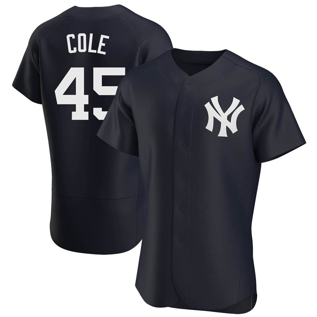 Fenge NY.Yankees #45 Gerrit Cole Player Navy Limited Elite Home Stitched Jerseys