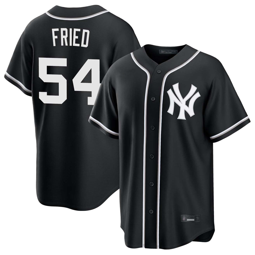 Fenge NY.Yankees #54 Max Fried Player Black Out Game Stitched Jerseys
